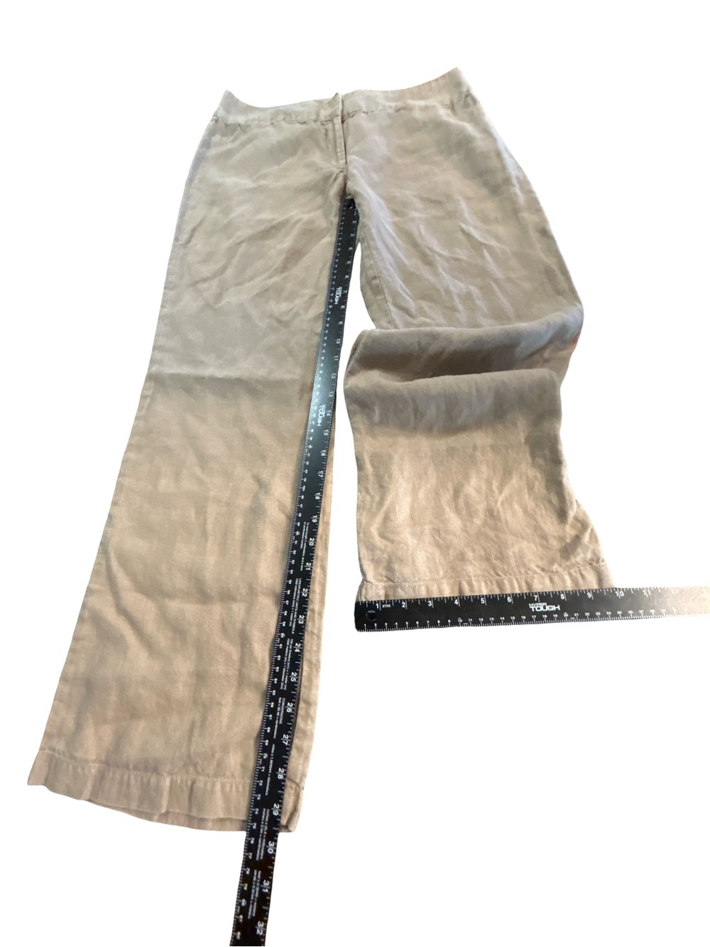 Eileen Fisher Lagenlook 100% Linen Capsule Wide Leg Pants Beige Tan Size 12 - Picture 7 of 7
